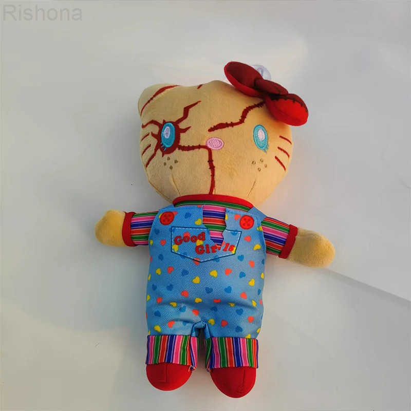Sanrio Hello Kitty Novelty Alternative Halloween Creative Plush Toy Scary Style Friend Gift Clown Plush Doll Kawaii Stitch Plush H251104