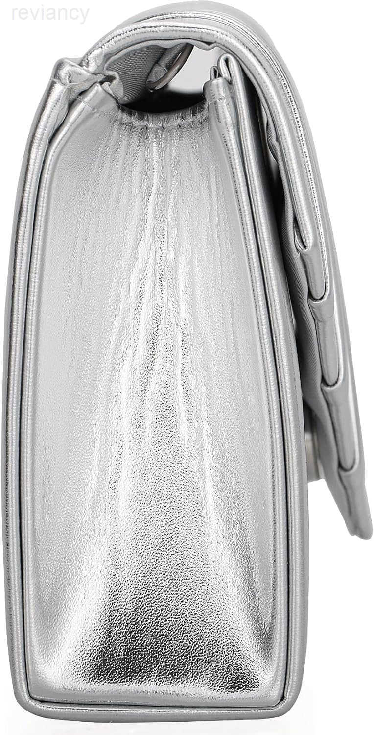 Women Evening Clutch Purse Shimmering Metallic PU Leather Pleated Flap Envelope Handbag for Wedding Prom PartyW250908