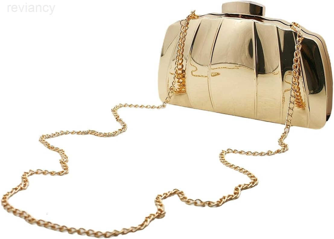 Women Sparkly Clutch Purse Unique Metallic Evening Bag Metal Box Handbag Purse Wedding Party Clutch Shoulder BagW250908