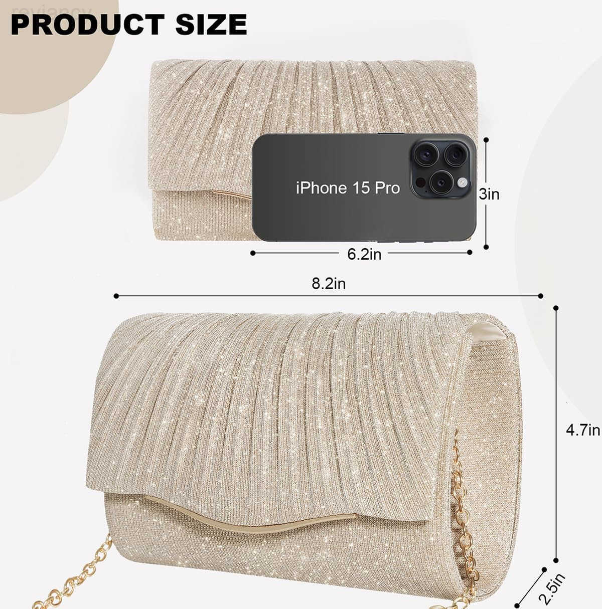 Clutch Purses for Women Formal Dressy Evening Bag Handbags Crossbody Bag for Wedding Cocktail Prom Party Elegance CharmW250908