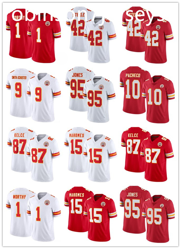 Men Women Youth Patrick Mahomes Isiah Pacheco Travis Kelce Xavier Worthy Rashee Rice Justin Noah Gray Jaylen Watson Kareem Hunt Football Chiefs Jersey