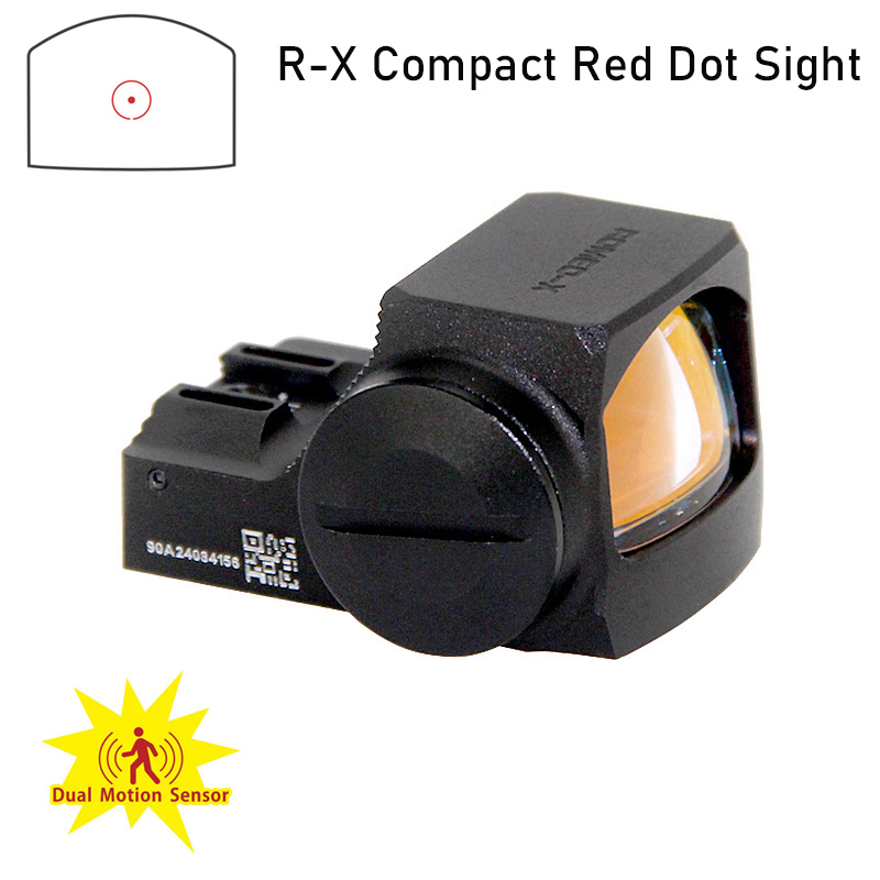 Tactical R-X Compact Red Dot Sight Rugged Durable Aluminum Pistol-Mounted Scope Dual Motion Sensor Mini Reflex Sights with 10 Illumination Settings Picatinny Mount