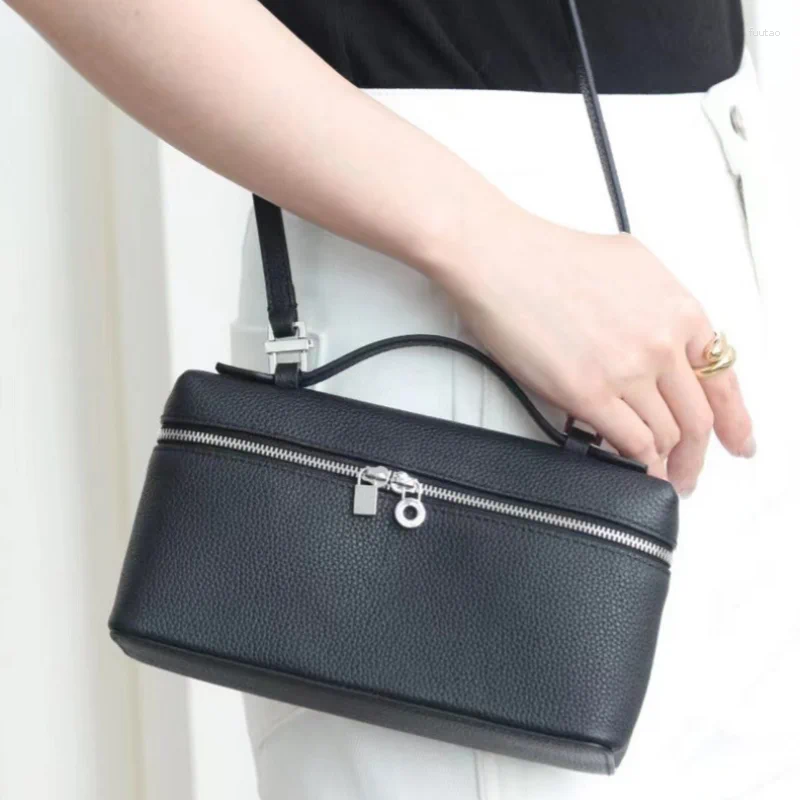 Totes Genuine Leather Cowhide Women's Bag Fashion Lunch Luxury Box Style Retro Single Shoulder Crossbody Handbag