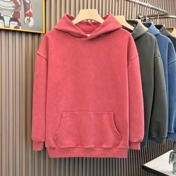 2025 New G Pure Cotton Hooded Sportswear American Retro Solid Color design Trendy Loose Hooded Sportswear Men's S Couple Jacket Autumn/Winter New