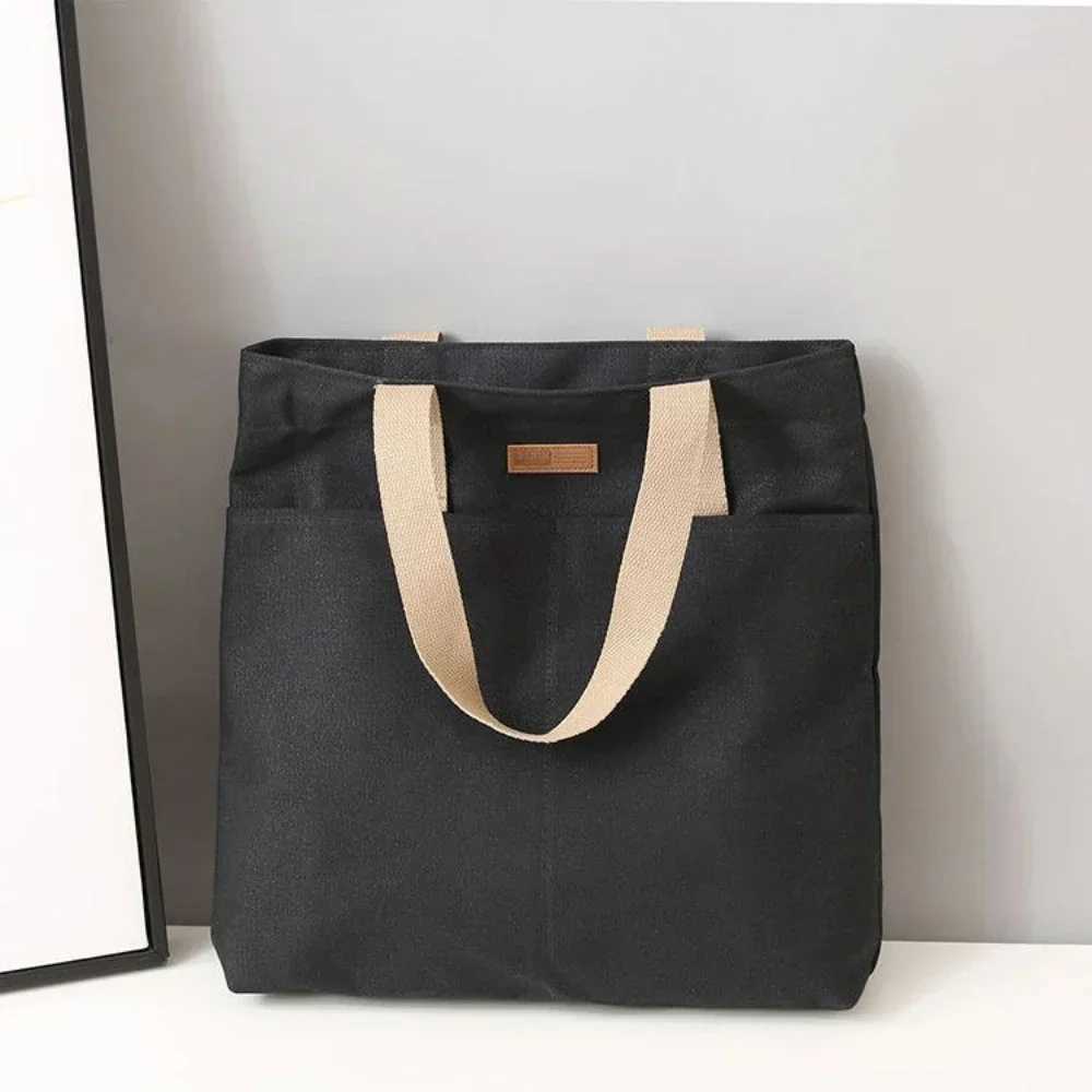 1Pc Womens Tote Bag Canvas Sewing Thread Large Capacity Advanced Sense Handbag Convenient Practical Females Commuter Bag R250908