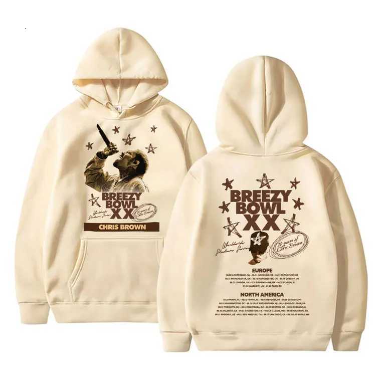 Rapper Chris Brown Breezy Bowl XX Tour 2025 Hoodie Men Women Hip Hop Fashion Pop Music Sweatshirt Casual Cotton Vintage PulloverXJ250908