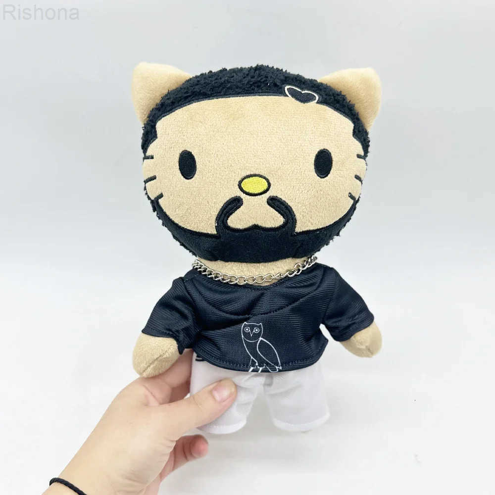 Sanrio New 24cm Hello Kitty Drake Plush Doll with Black Casual Suit Plush Doll Figure Stuffed Toys Cute Boys Girls Birthday Gift L250908