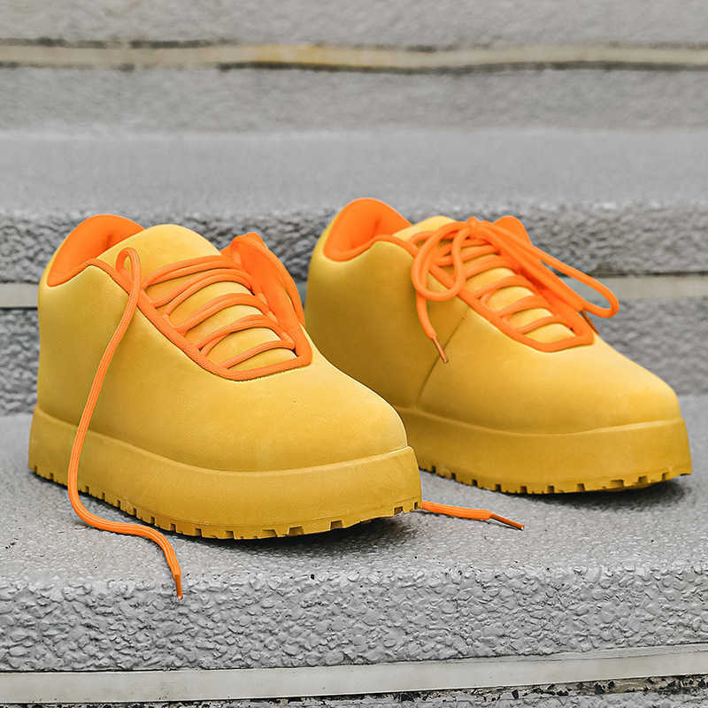 Chunky Sneaker Men Designer Winter Warm Boots Fashion Casual Microfiber Leather Upper Height Increased Flat Platform Board Shoes M250908