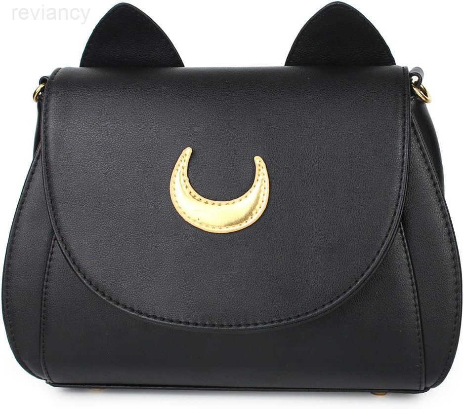 Womens Moon Purses Crossbody Bags Pu Leather Gothic Purse Cat Handbags Girls Black Shoulder BagsW250908