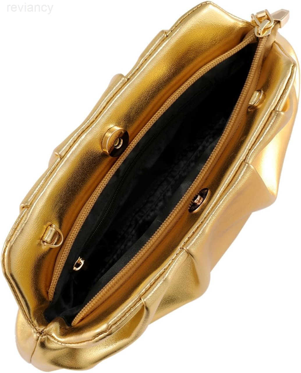 Evening Bag for Women Ruched Clutch Purse Detachable Metal Chain Crossbody BagW250908