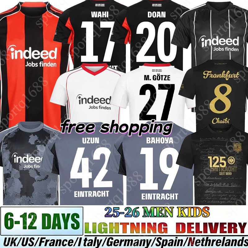Frankfurt jersey 25 26 soccer jersey Frankfurt Burkardt men kids kit TRIKOT JAHRE UZUN MICHAEL ZETTERER football shirt 25 26 home away anniversary KNAUFF WAHI KOCH
