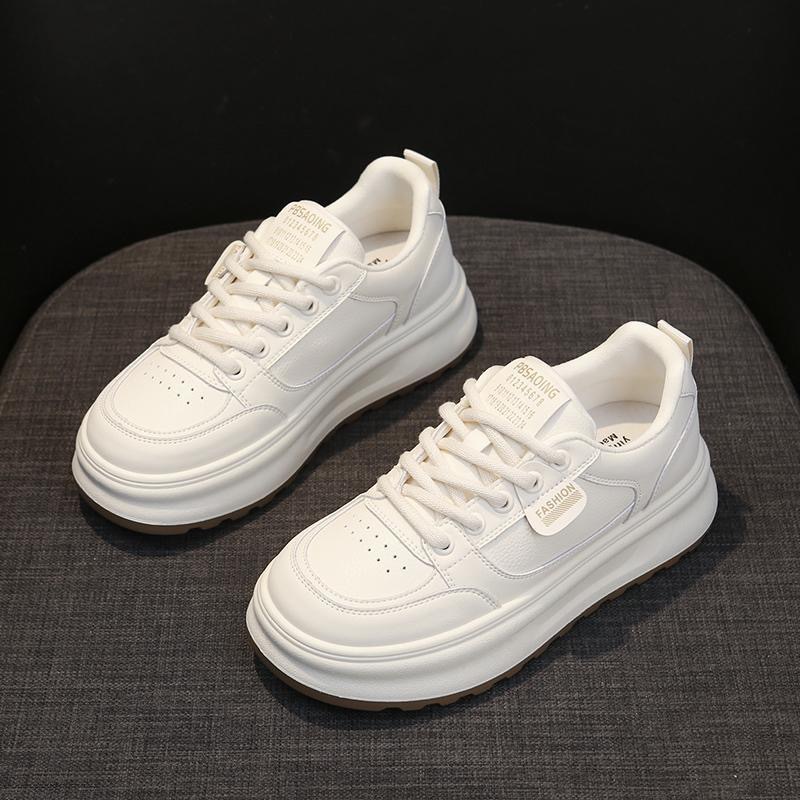2025 New Summer Women's White Sneakers Korean Style Platform Shoes Breathable Mesh Height Increasing Casual Athletic Fashion Shoes