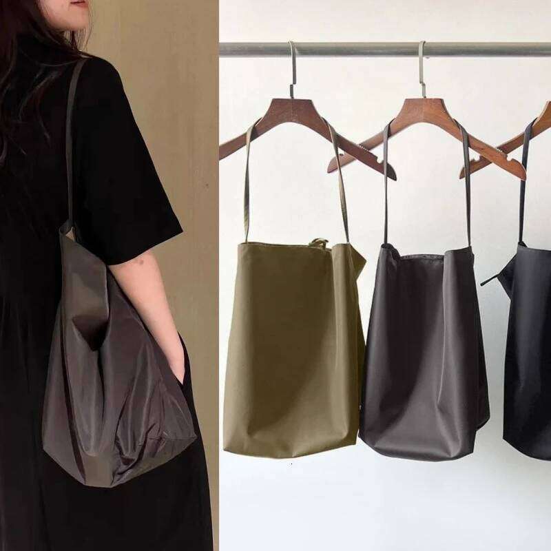 Nylon Tote Large Capacity Soft Bag Body, Open Strap, Single Shoulder Bag, Commuting Style 20250805