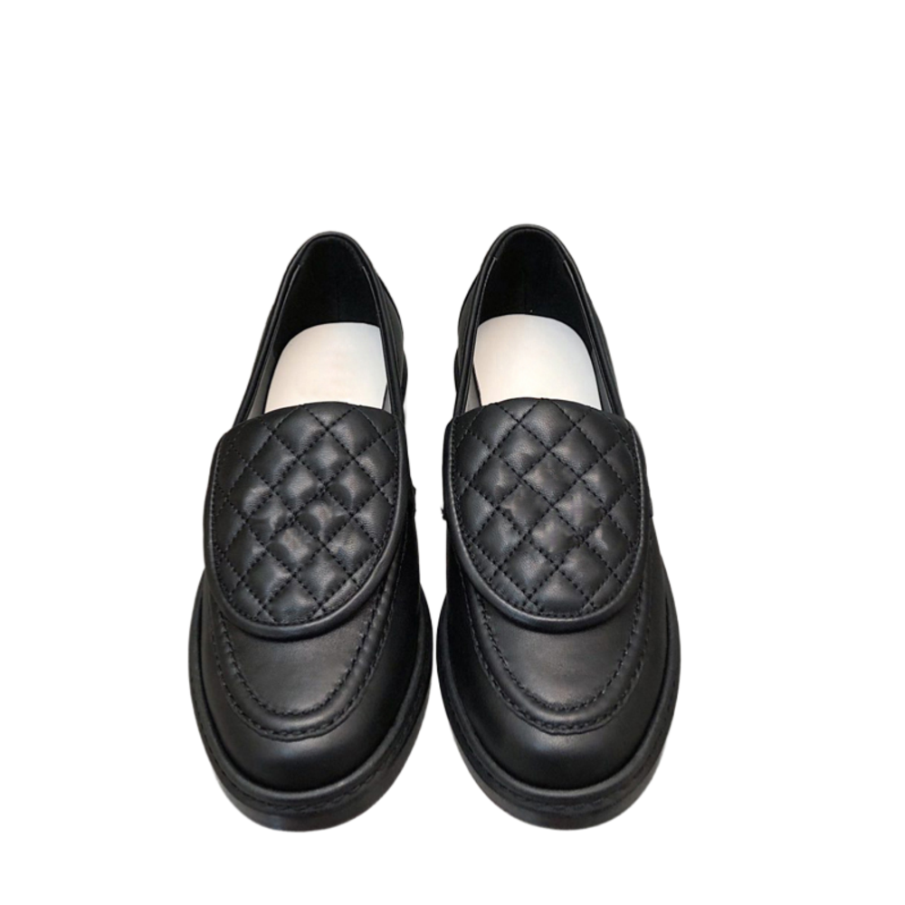 Turn lock diamond quilted Loafers 100% real leather Women Loafers top quality Moccasin Flat Shoes Lambskin Quilted With Gold Hardware Luxury Designer Platform 35-41