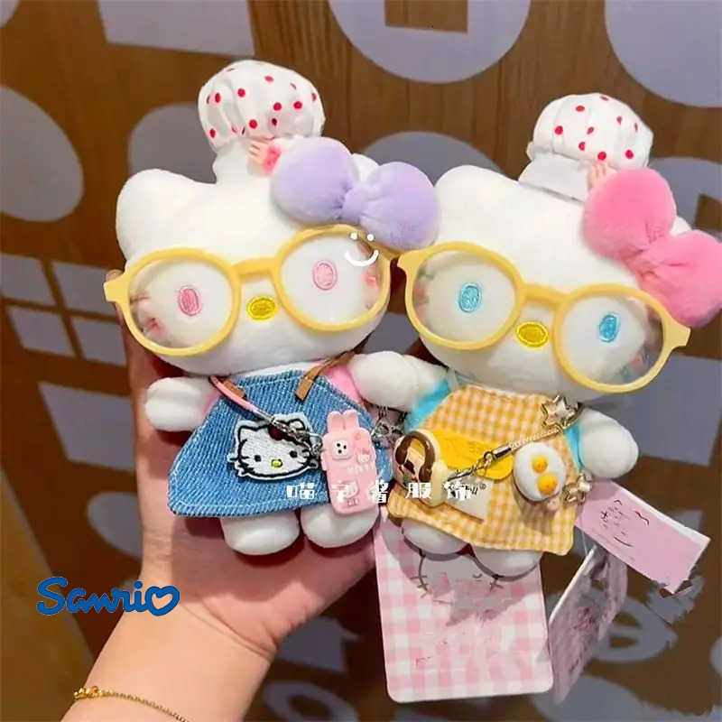 Sanrio Kawaii Hello Kitty Keychain Cute Chef Bag Pendant Keychain Plush Doll Backpack Hanging Decoration Girl Gift H251205