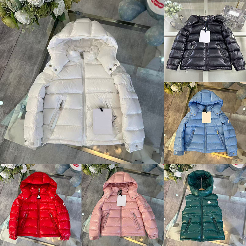 luxury kids down coat boys girls designer winter kids jacket hooded thick warm glossy outerwear size 110-170cm W10