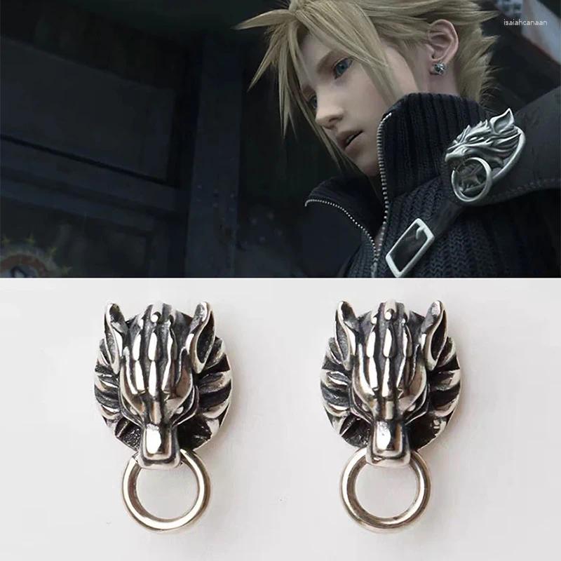 Stud Earrings Game Final Fantasy Cloud Strife Wolf For Men Women Gift