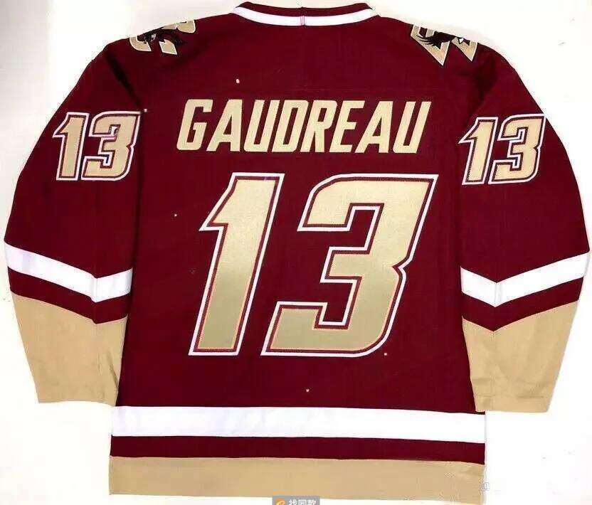 Retro Gaudreau 13 Hockey Jersey High School Custom Name Sewn Youth/Men S-6XL Free shipping
