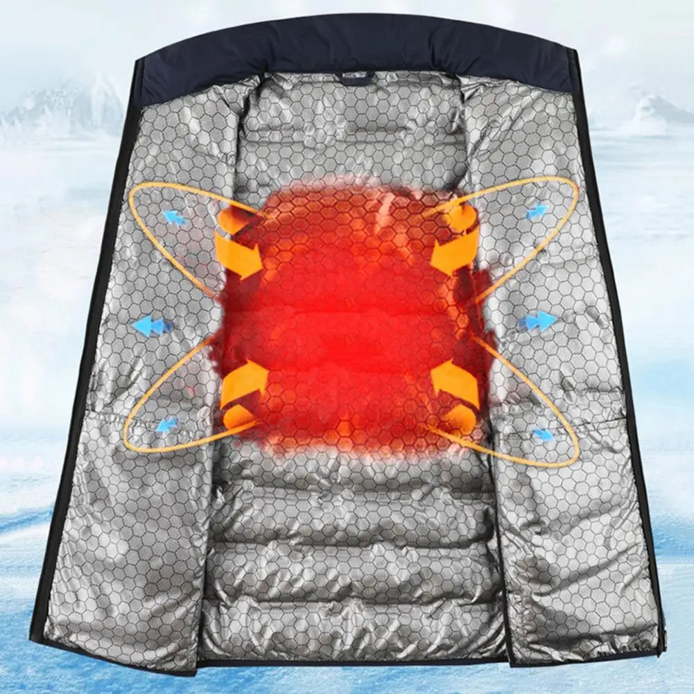 Men Down Jacket Stand Collar Graphene Lining Thermal Insulation Coat White Duck Winter Cotton Quilted 250908