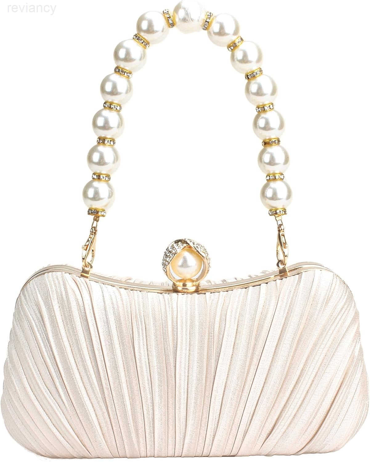 Clutch Purse Satin Pearl Evening Bag Handbag Chain Strap Shoulder BagW250908