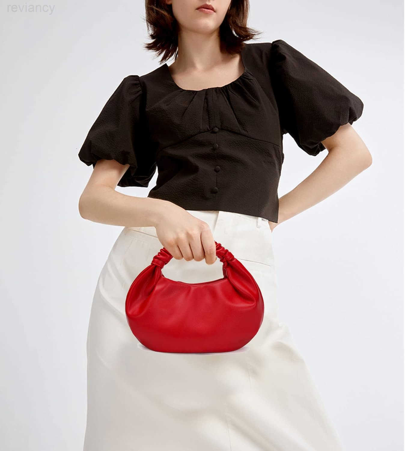 Mini Hobo Tote Bags for Women Soft Leather Clutch Purses for Women CloudShaped Top Handle BagsW250908