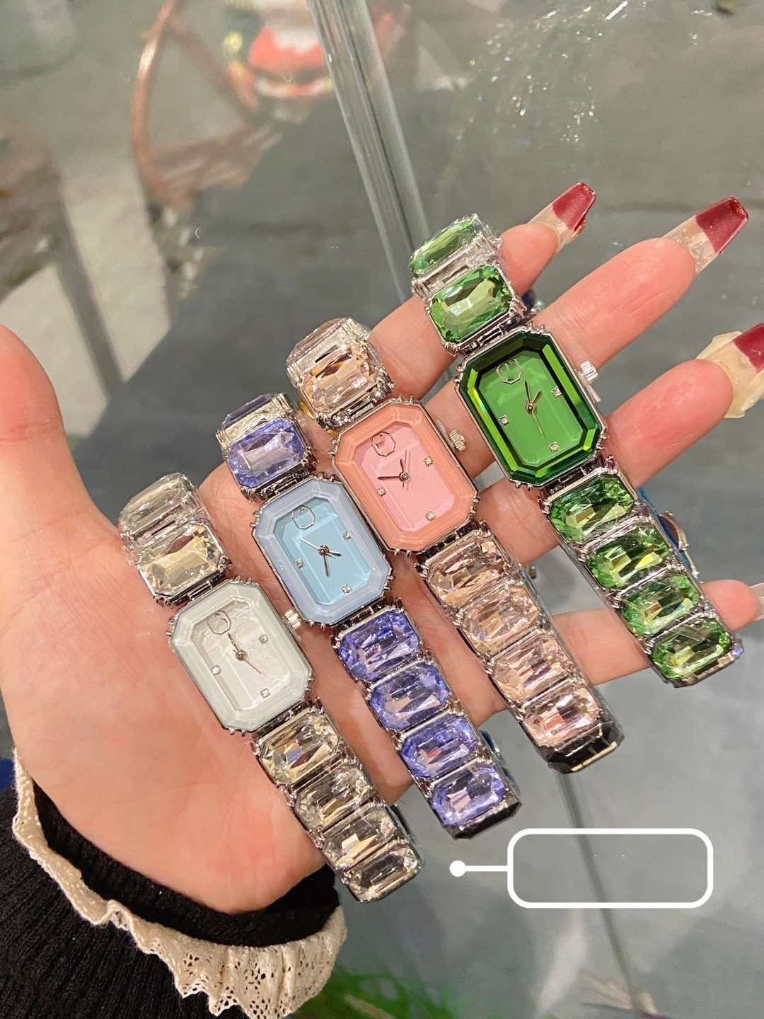 Designer Wristwatches Womens Watch Rhinestone Watches Quartz Movement Square Wristwatches With Box Christmas Gift