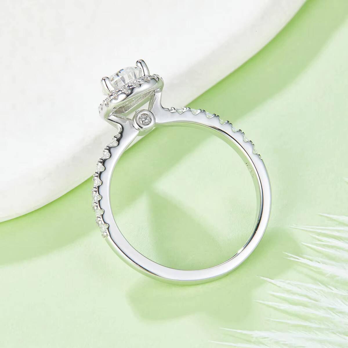 Moissanite Sterling Silver S925 Women Wedding Rings Engagement Moissanite Pearshaped Ring Factory Price Teardrop Shape Rings