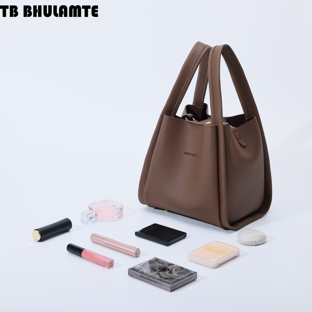 TB BHULAMTE Designer Bag Large Lychee Pattern Bucket Bag 2025 Luxury Bag Women's Bag Stylish Niche Handbag Basket Bag Mother-daughter Two-piece S