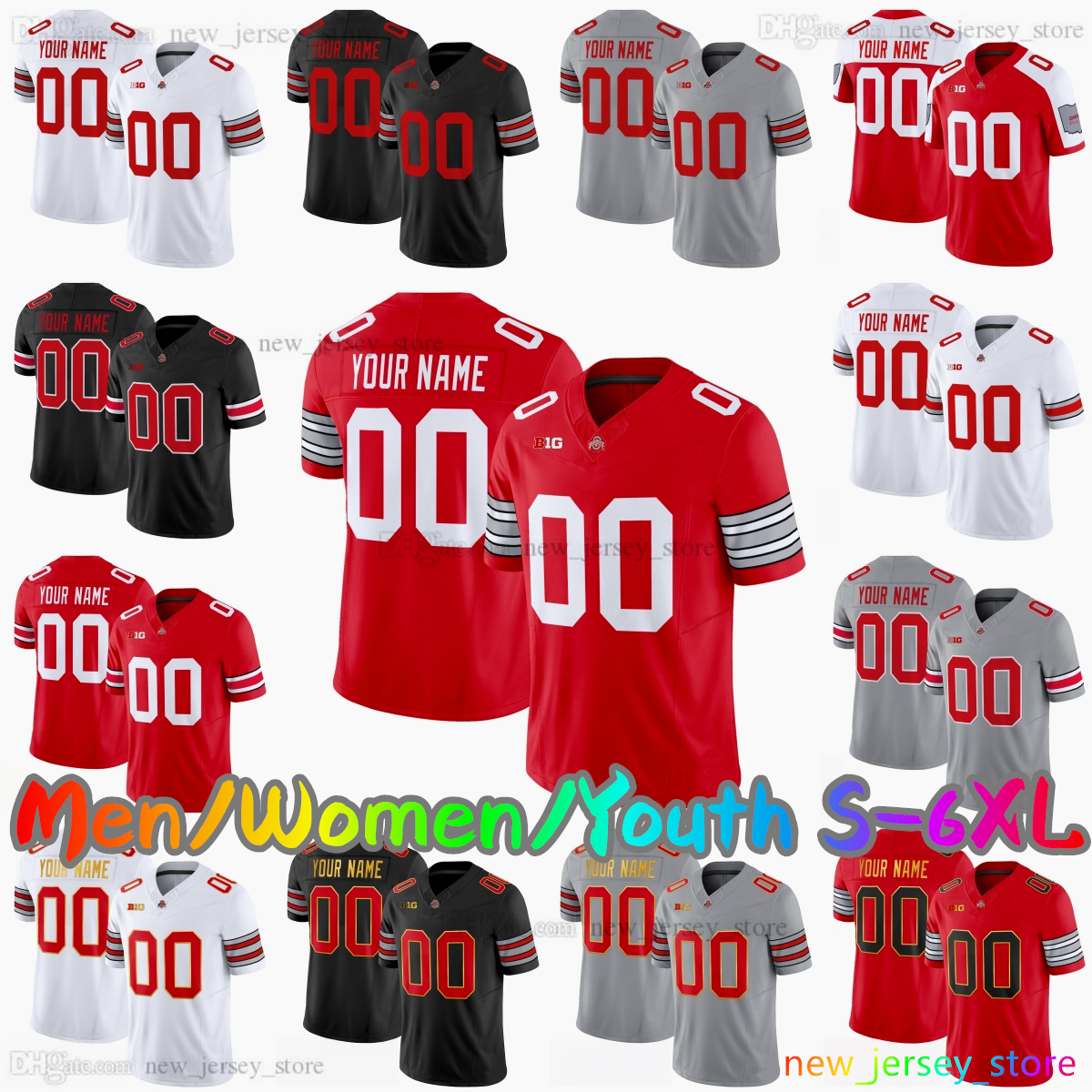 2025 Custom S-6XL College Football Jersey 10 Julian Sayin 4 Jeremiah Smith 12 CJ Donaldson 3 Lincoln Kienholz 8 Arvell Reese 25 Bo Jackson Jack Sawyer Stitched Jerseys