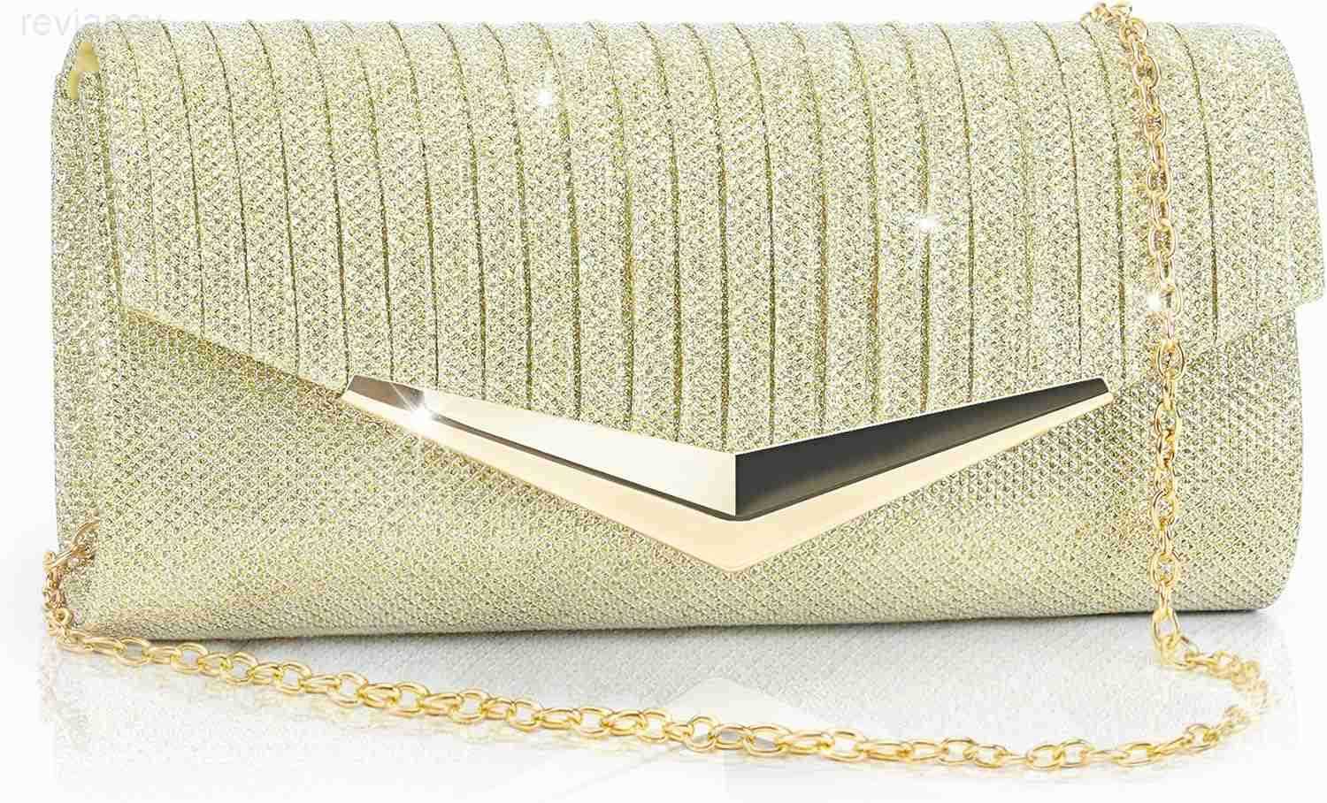 Clutch Purses for Women Shiny Pleated Sequin Envelope Evening Bags for Mothers Day Gifts Party PromW250908
