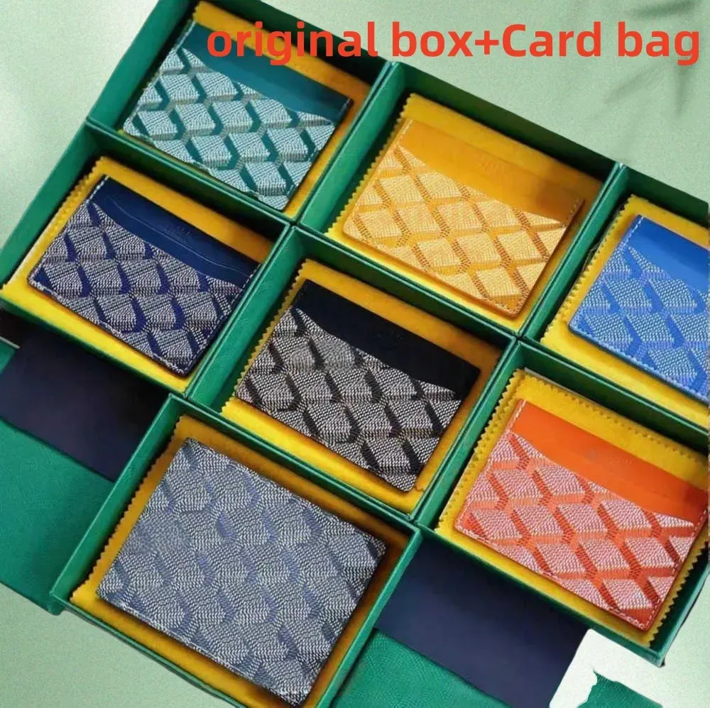 Top leather card holder designer leather with box, passport bag, ID card bag pocket, women's and men's bag, retro round stone card holder, credit thin wallets