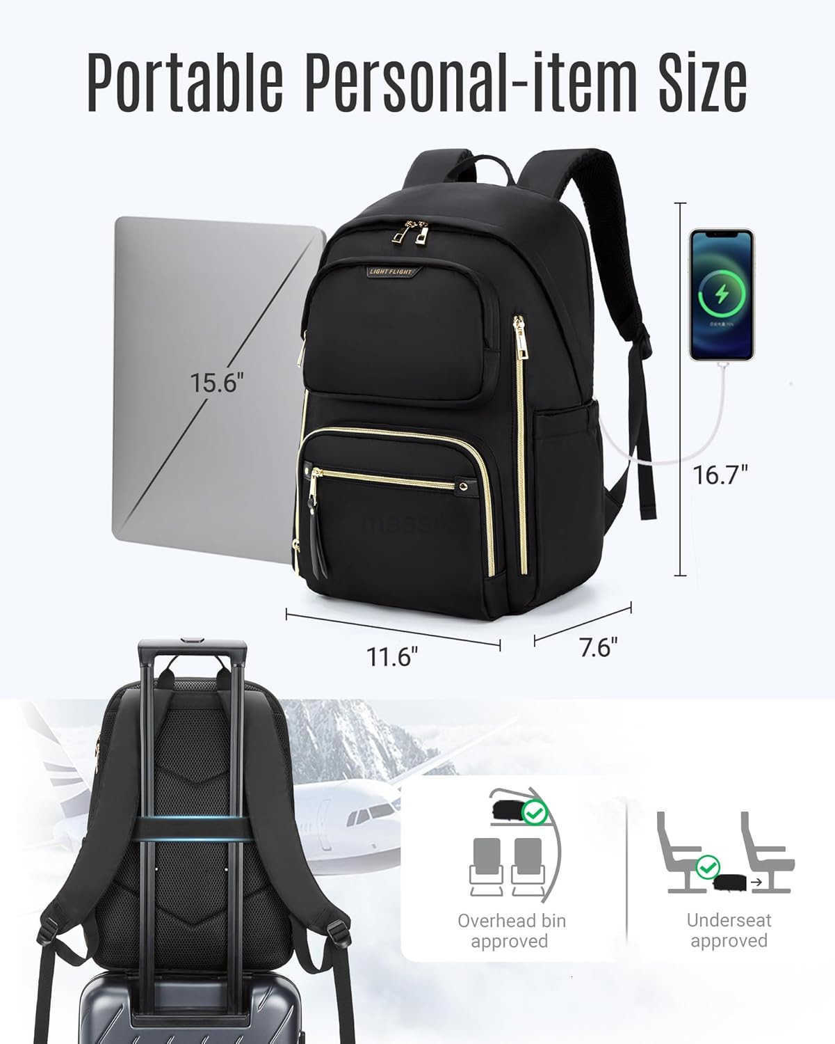 Womens Laptop Backpack Fit for 156 Inch for Travel Work Business College Large Capacity Stylish Bookbag with USB Port and WaterResistant for Daily M25