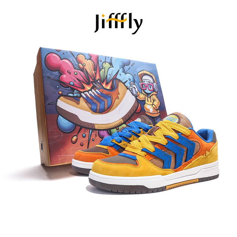 Jifffly free shipping designer Running Shoes mens womans sport outdoor trainers casual vintage teenager height increase sneakers red yellow