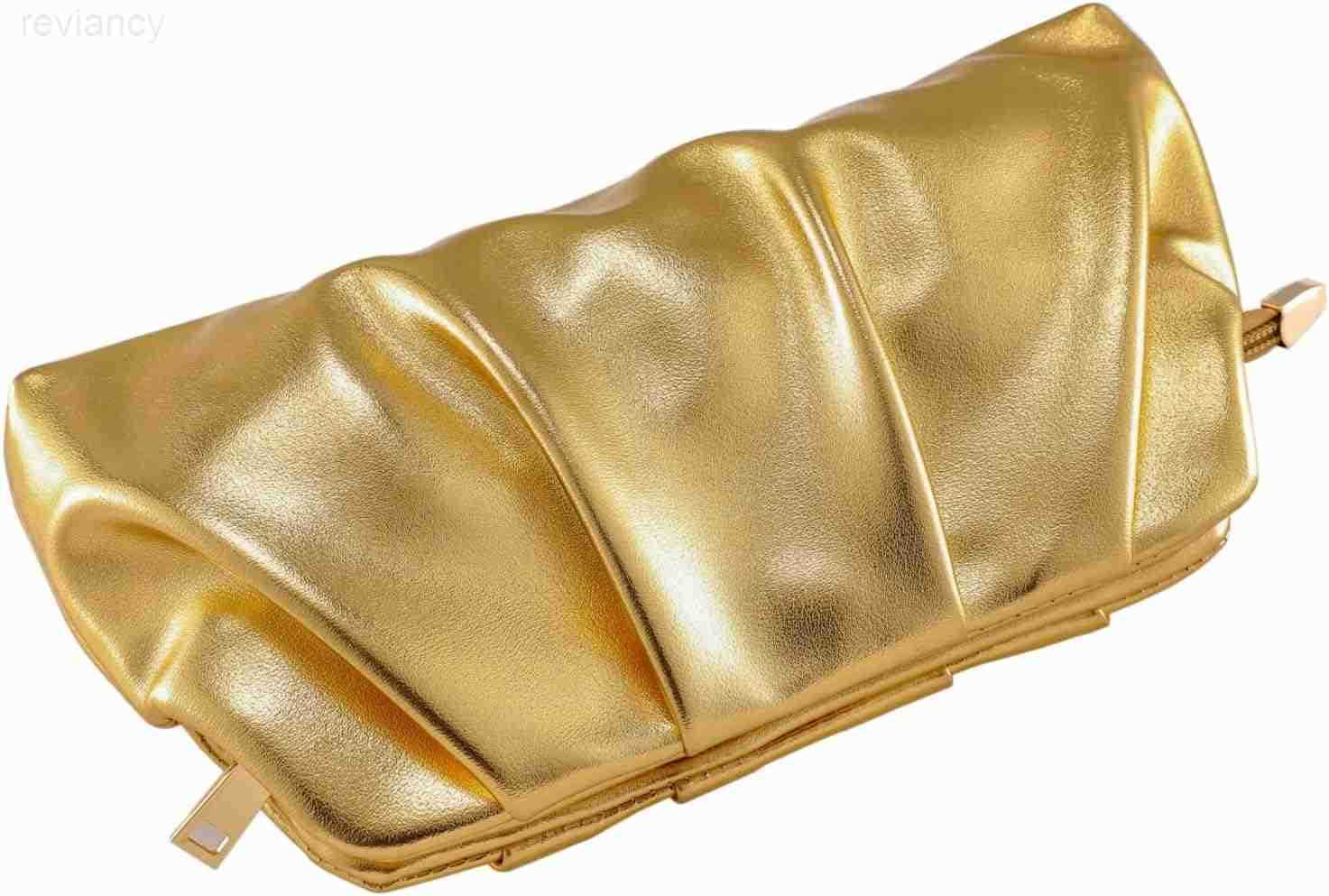 Evening Bag for Women Ruched Clutch Purse Detachable Metal Chain Crossbody BagW250908