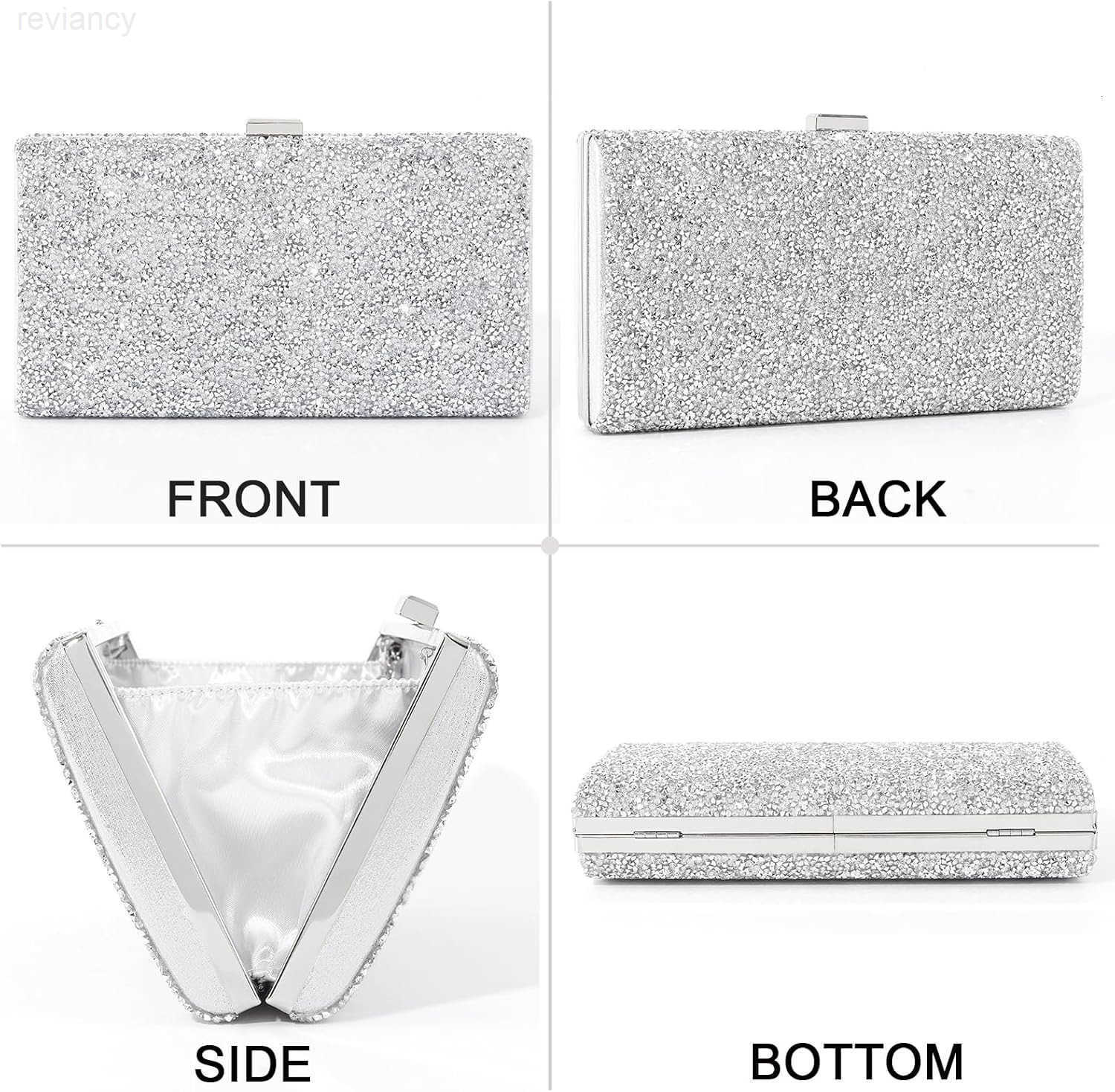 Evening Clutch Bag Double Sided Diamond Bag Crossbody Purse Wedding Party Bag for WomenW250908
