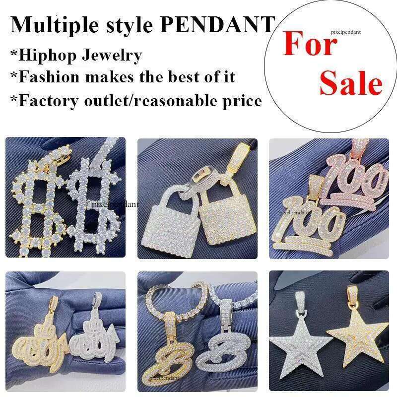 Fast Delivery Fashion Jewelry Sterling Sier B Letter Charm Iced Out Vvs Moissanite Pendant