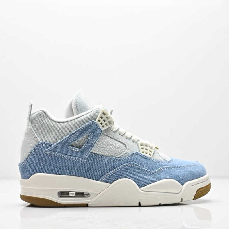 2025 Latest Designer Brand 4 Retro Denim Worm Blue denim basketball shoes 36475