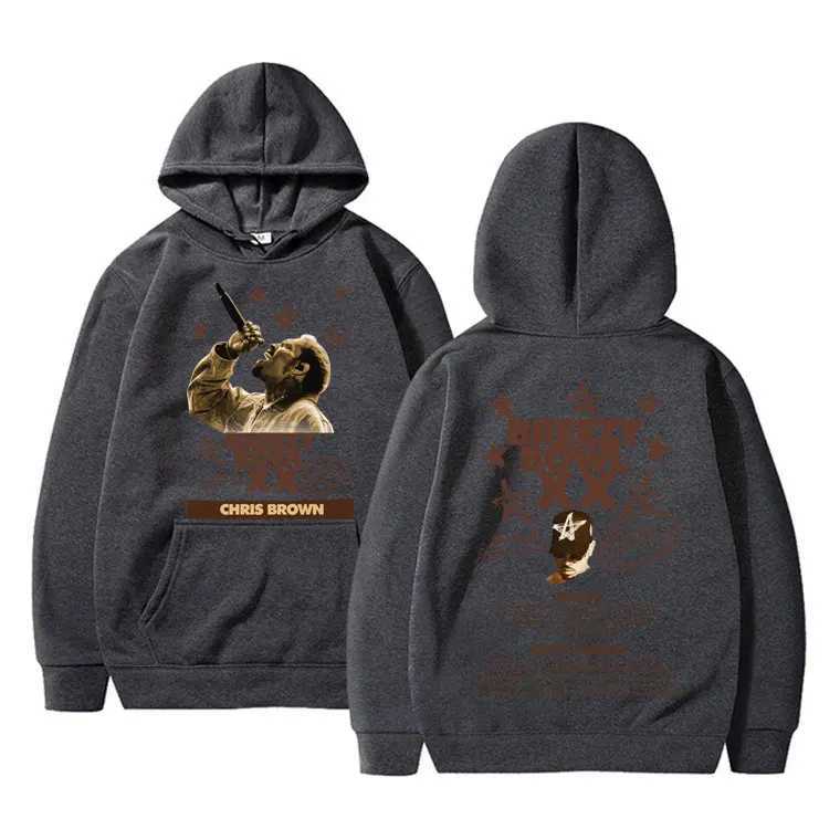 Rapper Chris Brown Breezy Bowl XX Tour 2025 Hoodie Men Women Hip Hop Fashion Pop Music Sweatshirt Casual Cotton Vintage PulloverXJ250908