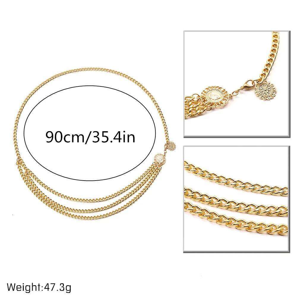 Waist Chain Belts Queen Head Coin Tassel Pendant Waist Belly Belt Chain Women Body Jewelry Y2K Accessories