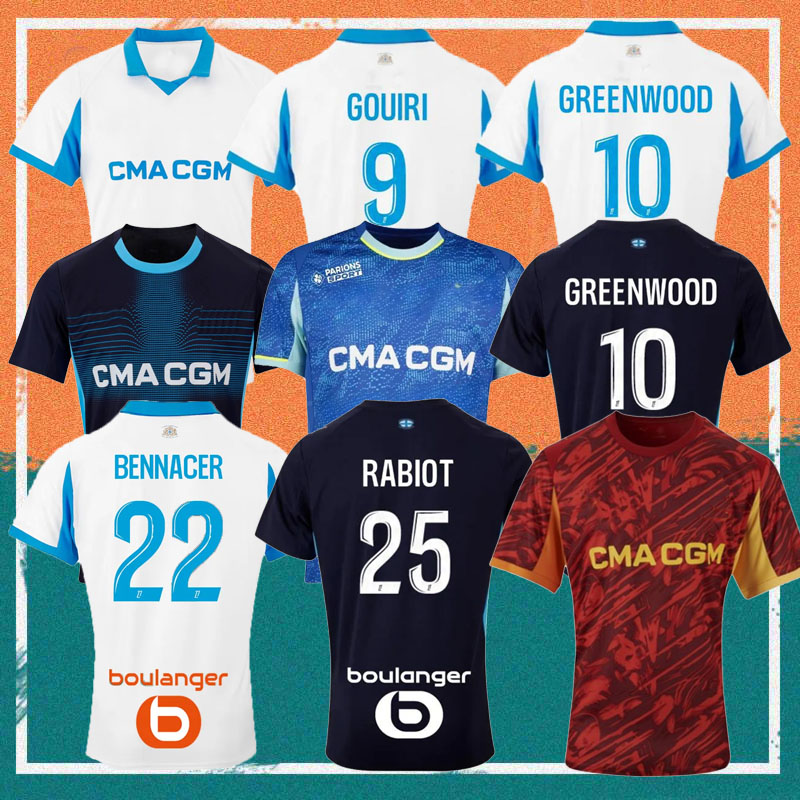 25 26 GREENWOOD MEDINA jersey soccer OUNAHI harit 2025 OM man MEDINA NADIR HOJBJERG HARIT GOUIRI ROWE ANGEL football shirt BALERDI RABIOT RONGIER Paixao kids kit