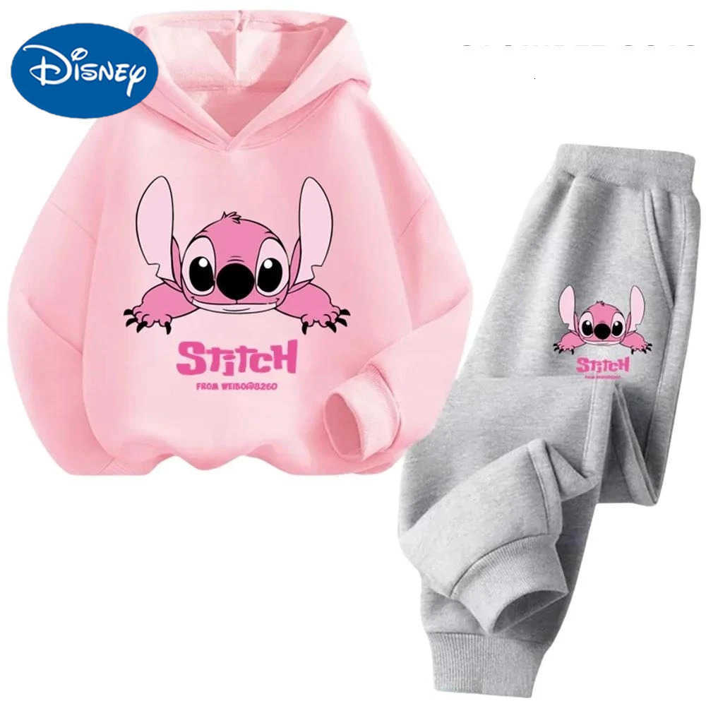 Disney Children Hoodies Stitch Kawaii Fashion Pullover Sweatshirt Anime Trucksuit Manga Cartoons Girls Boy Kids Autumn Casual Clothes H250908