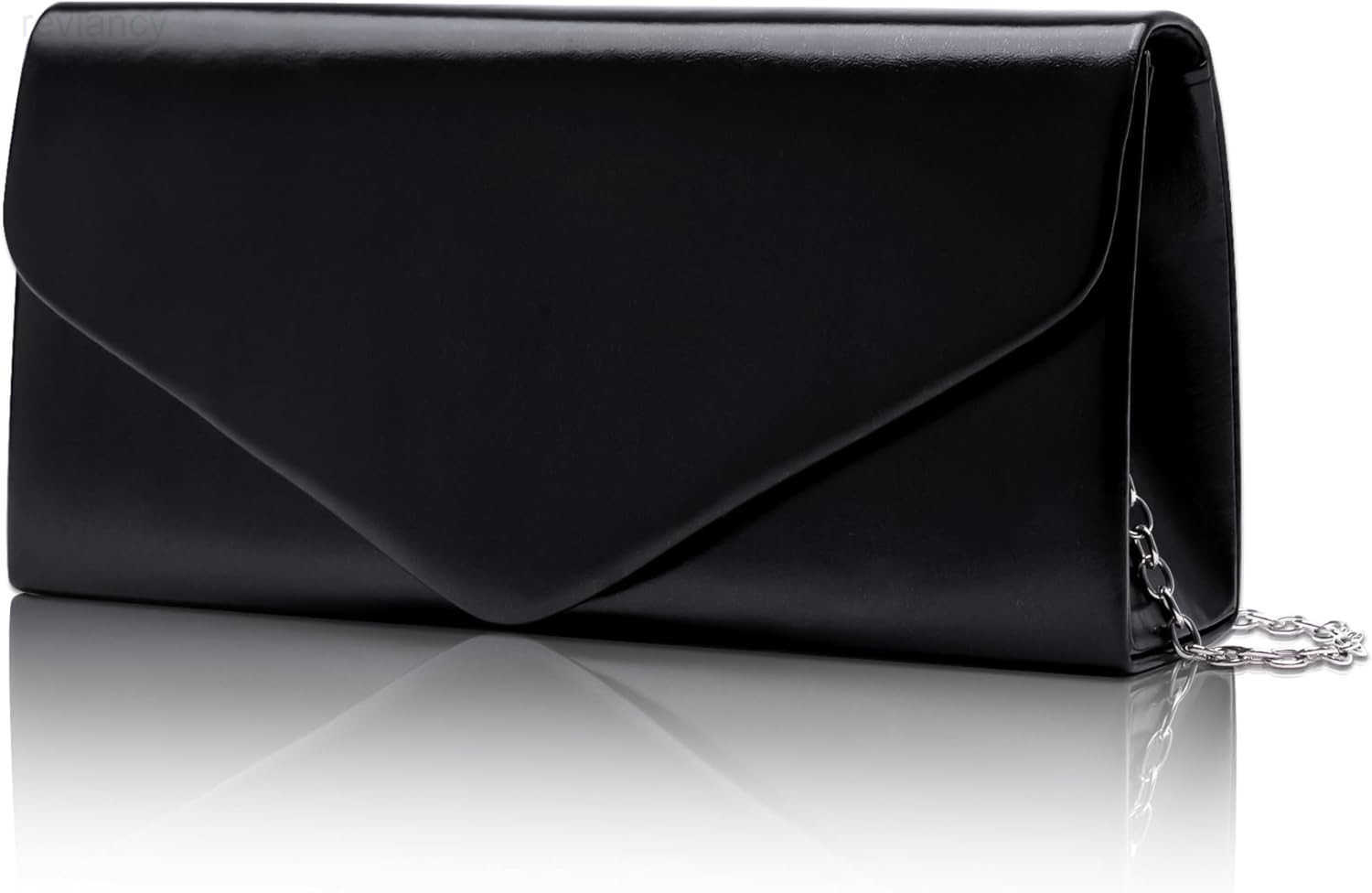 Envelope Clutch Purse for Women Vegan Leather Evening Bag with Chain Strap Wedding Cocktail Party Formal HandbagW250908