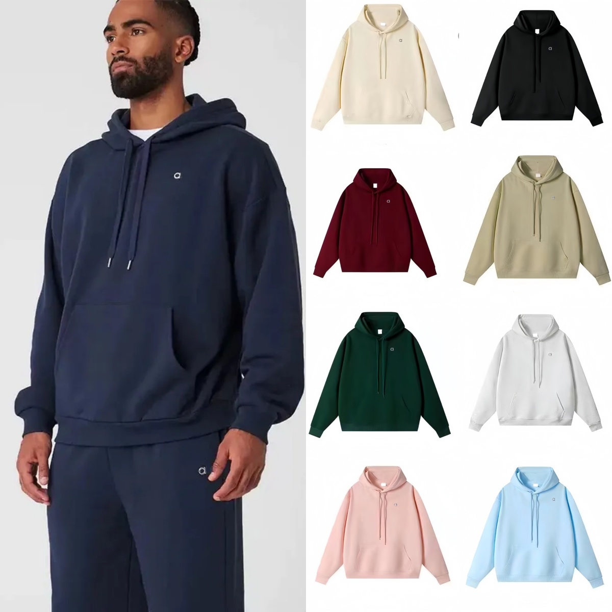 2025 new Hoodie Sports Gender Neutral Fit Pullover Crewneck Sweatshirt Comfort Outfit Comfy Breathable Underwear Pants Hoodie alosetliness sets Men women clothe