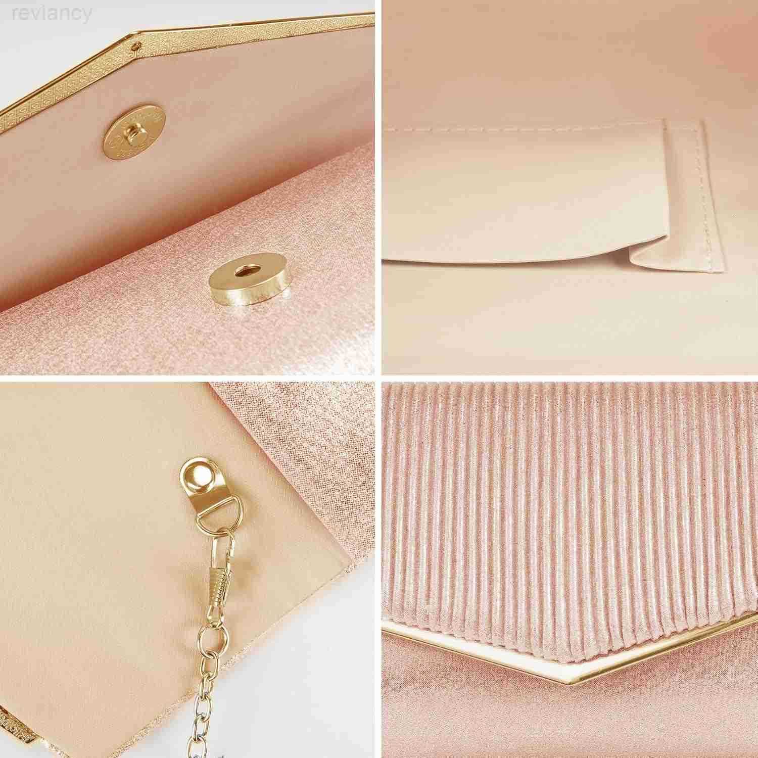 Clutch Purses for Women Bling Vertical Lines Envelope Evening Bag wChain Formal Ladies Handbags905x197x472W250908