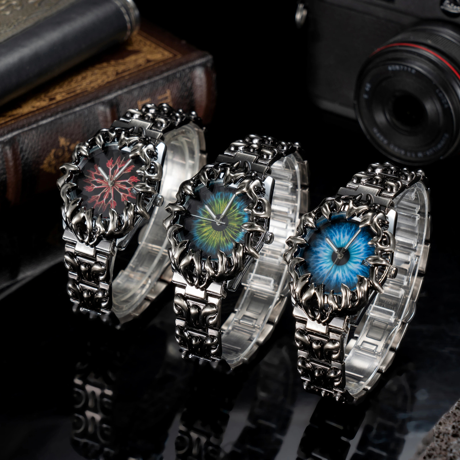 y2k Fashion Spiked Watch Alabaster Cool Street Style Demon Claw Shape Dial Unique Men Quartz Watch reloj hombre 250908