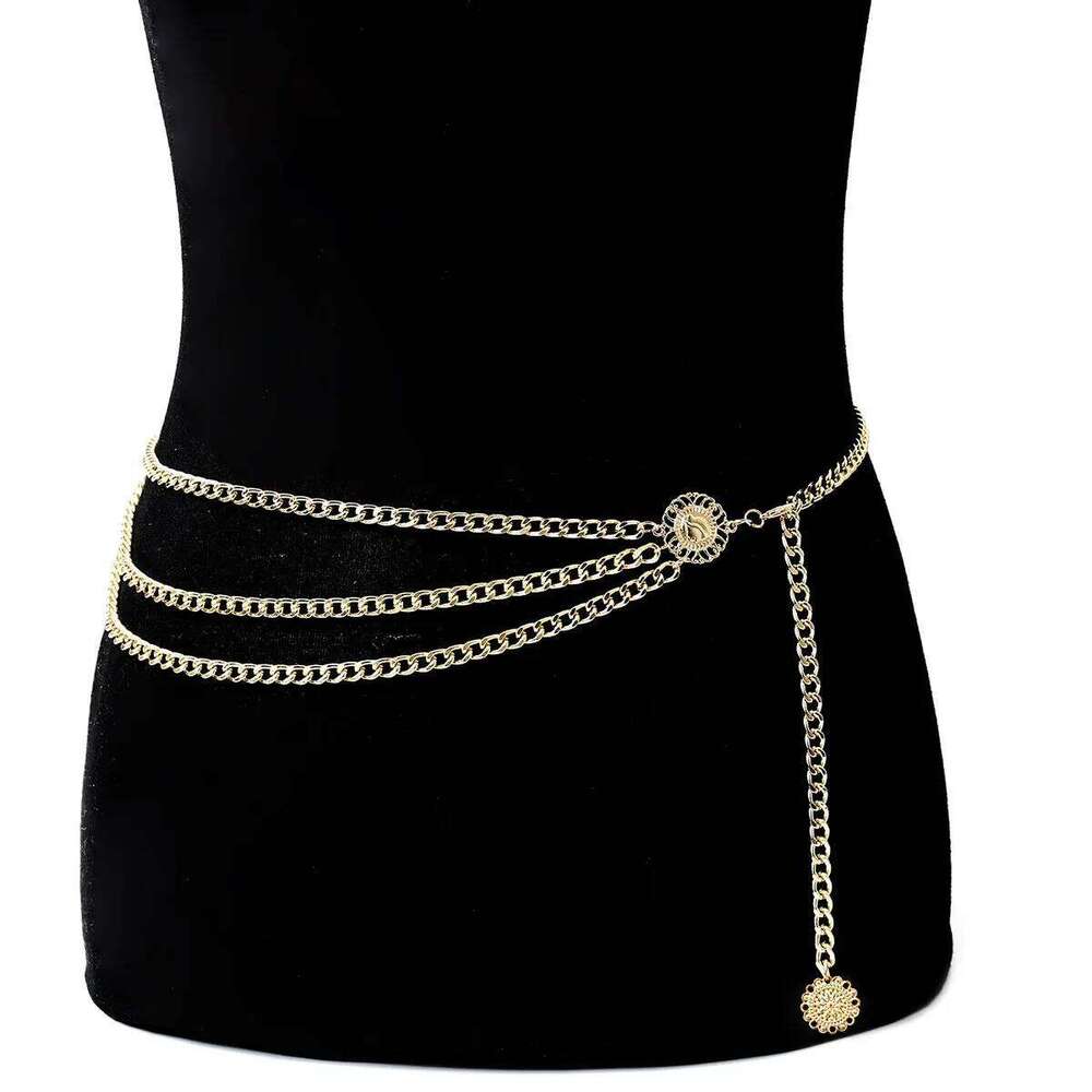 Waist Chain Belts Queen Head Coin Tassel Pendant Waist Belly Belt Chain Women Body Jewelry Y2K Accessories