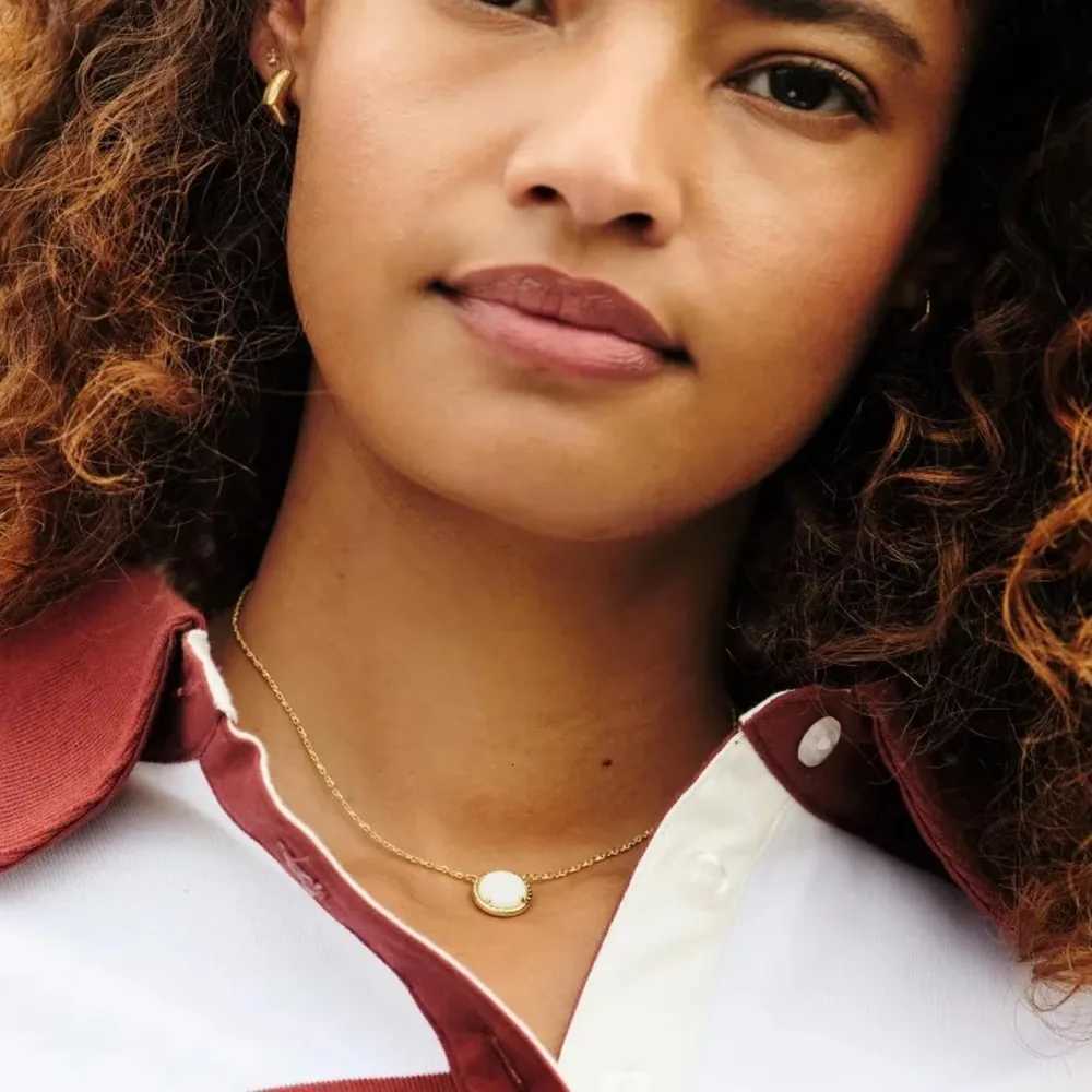 VKVVA Fashion Jewelry Volleyball Short Pendant Necklace in White MotherofPearl for Women Unique Birthday Gifts W25908