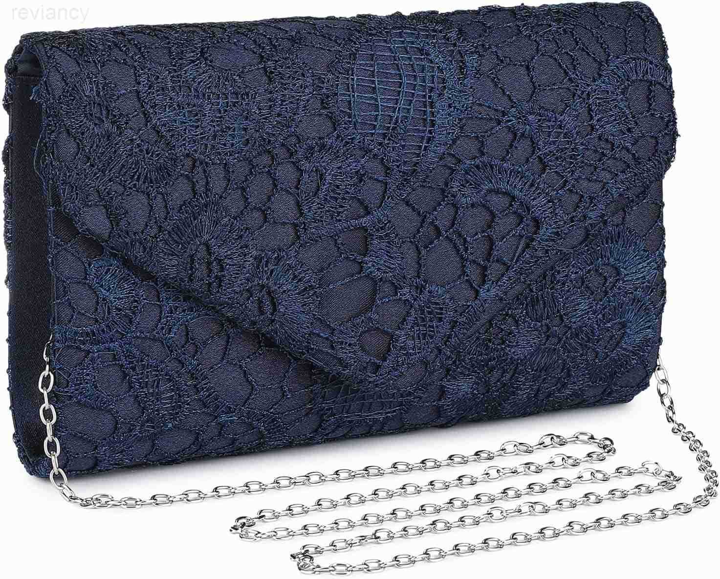 Evening Bag Lace Clutch Purse for Women Formal Elegant Envelope Wedding Party Cocktail Crossbody Shoulder BagW250908