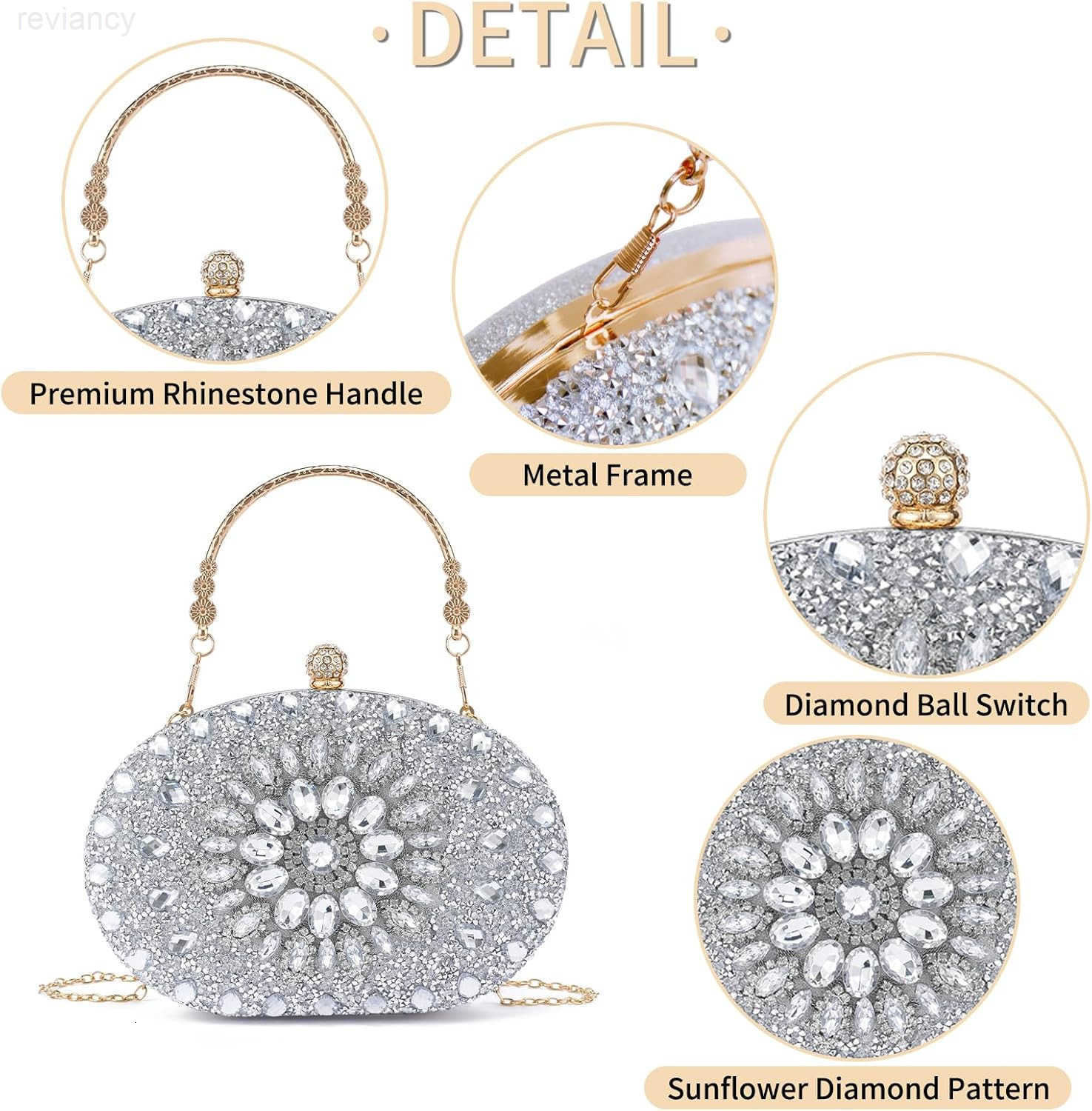 Womens Evening CluTCh Purses RhinESTone Bag Handbags For Weddings Formal Prom PartyW250908