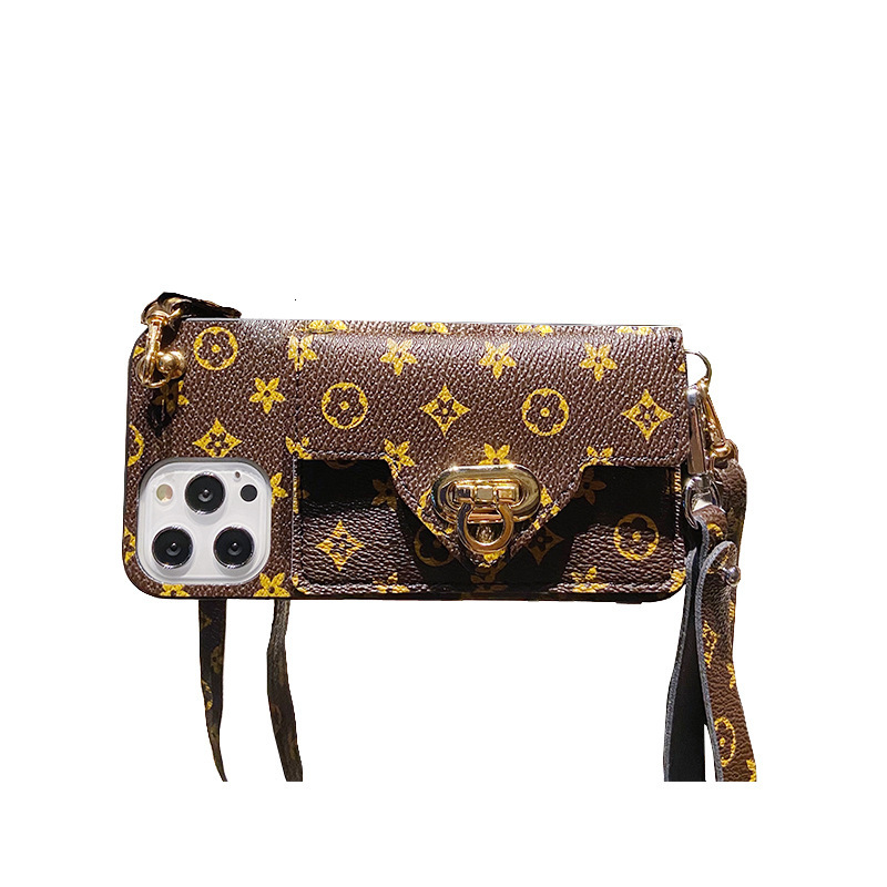 Apple 16 Pro Max Phone Case Compatible with iPhone 15 Small Pattern 14 Plus Lock Buckle 13 Coin Purse Strap ddmythur